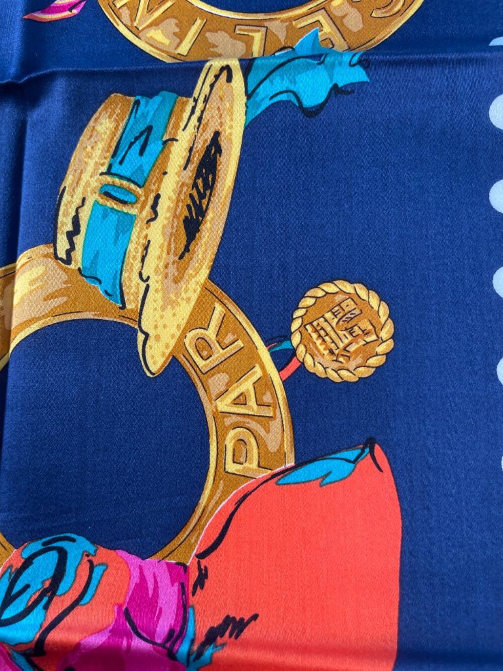 Céline Paris Cotton Scarf Colorful Hat Print - Picture 4 of 15